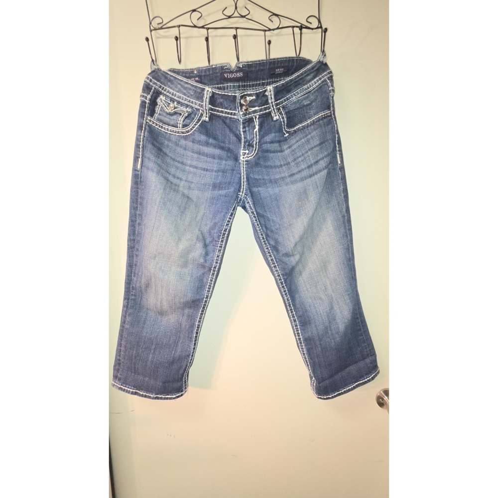 Vigoss Jeans Women's Size 11/12 21 The New York Capri Blue Stretch